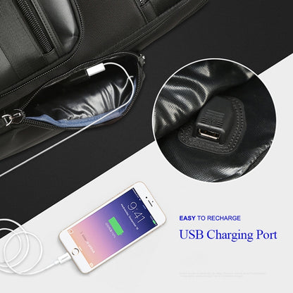 Bopai 851-014211 Business Anti-theft Waterproof Three-layer Large Capacity Double Shoulder Bag,with USB Charging Port, Size: 35.5x24x45cm, 851-014211