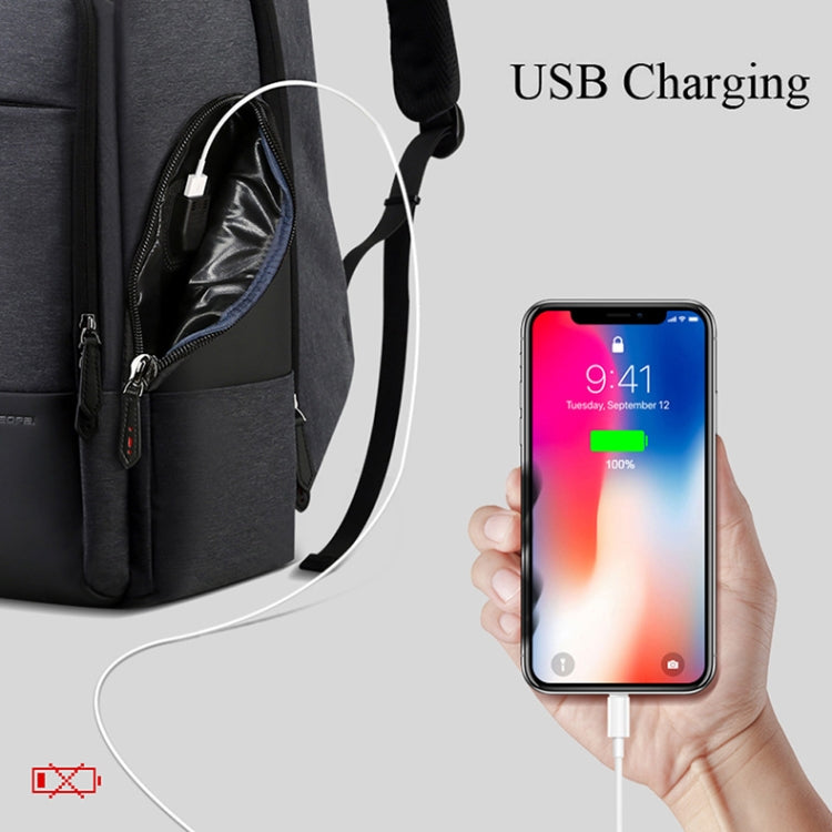 Bopai 851-014518 Business Waterproof Three-layer Large Capacity Double Shoulder Bag,with USB Charging Port, Size: 37x21x47.5cm, 851-014518
