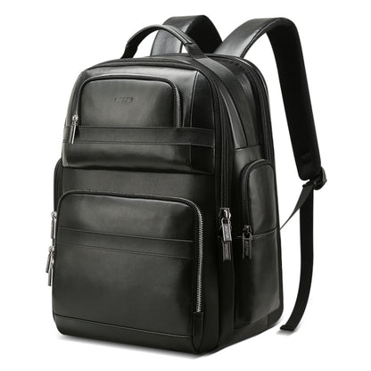 Bopai 851-019811 Large Capacity Anti-theft Waterproof Leathar Backpack Laptop Tablet Bag for 15.6 inch and Below, with USB Charging Port, 851-019811