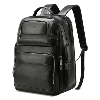 Bopai 851-019811 Large Capacity Anti-theft Waterproof Leathar Backpack Laptop Tablet Bag for 15.6 inch and Below, with USB Charging Port, 851-019811