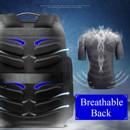 Bopai 851-008821 Outdoor Breathable Waterproof Anti-theft Large Capacity Double Shoulder Bag,with USB Charging Port, Size: 36x17x41.5cm, 851-008821