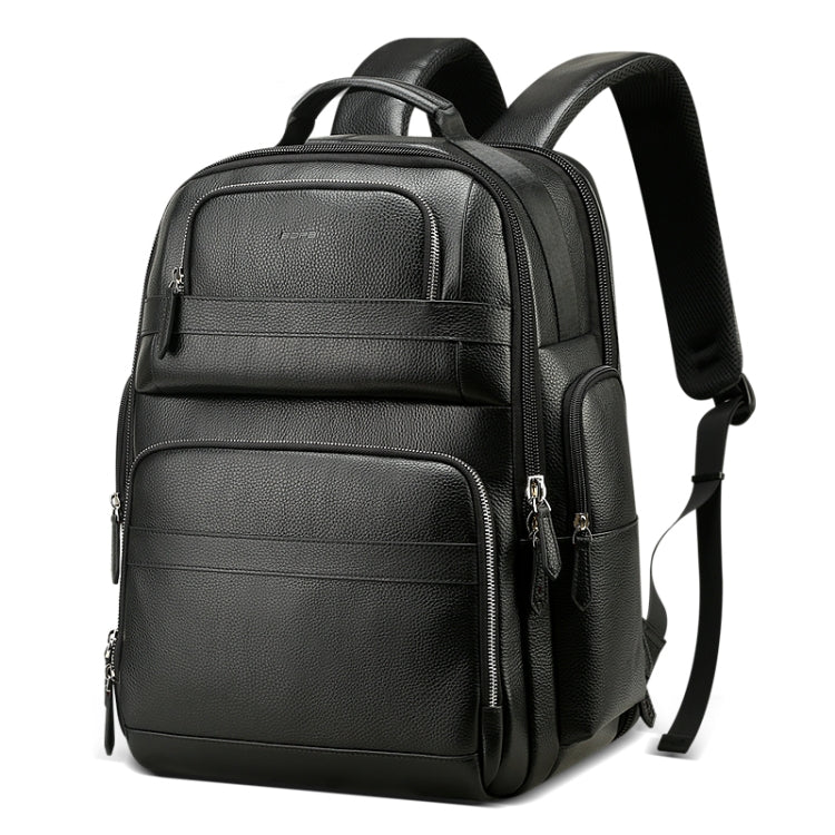 Bopai 851-01981A Top-grain Leather Business Travel Anti-theft Man Backpack, Size: 35x26x44cm, 851-01981A
