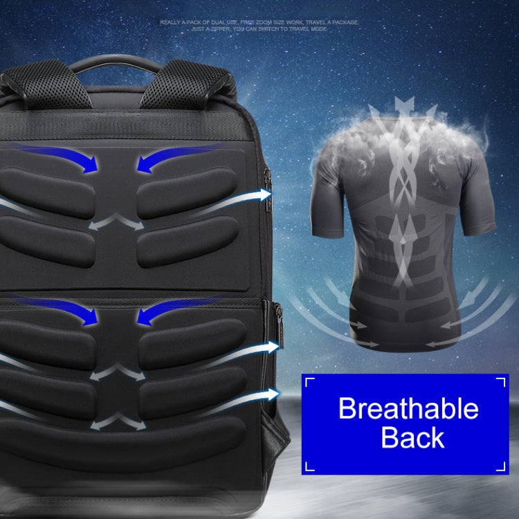 Bopai 851-023911 Top-grain Leather Business Breathable Anti-theft Man Backpack, Size: 28x18x42cm, 851-023911