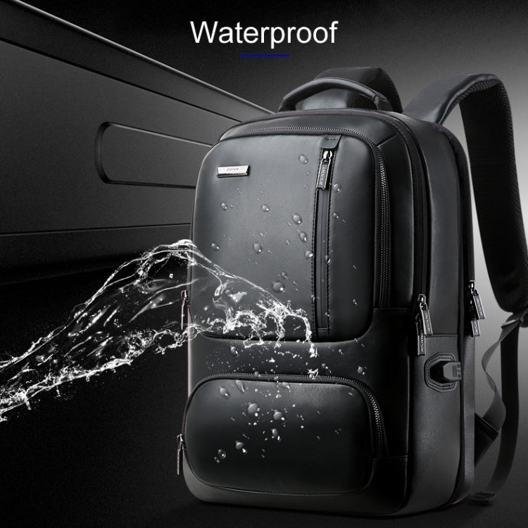 Bopai 851-024011 Top-grain Leather Business Breathable Anti-theft Man Backpack, Size: 28x18x42cm, 851-024011