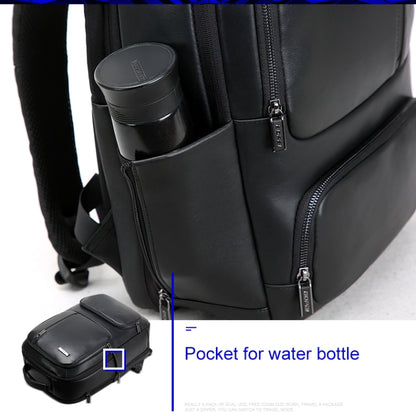 Bopai 851-024011 Top-grain Leather Business Breathable Anti-theft Man Backpack, Size: 28x18x42cm, 851-024011
