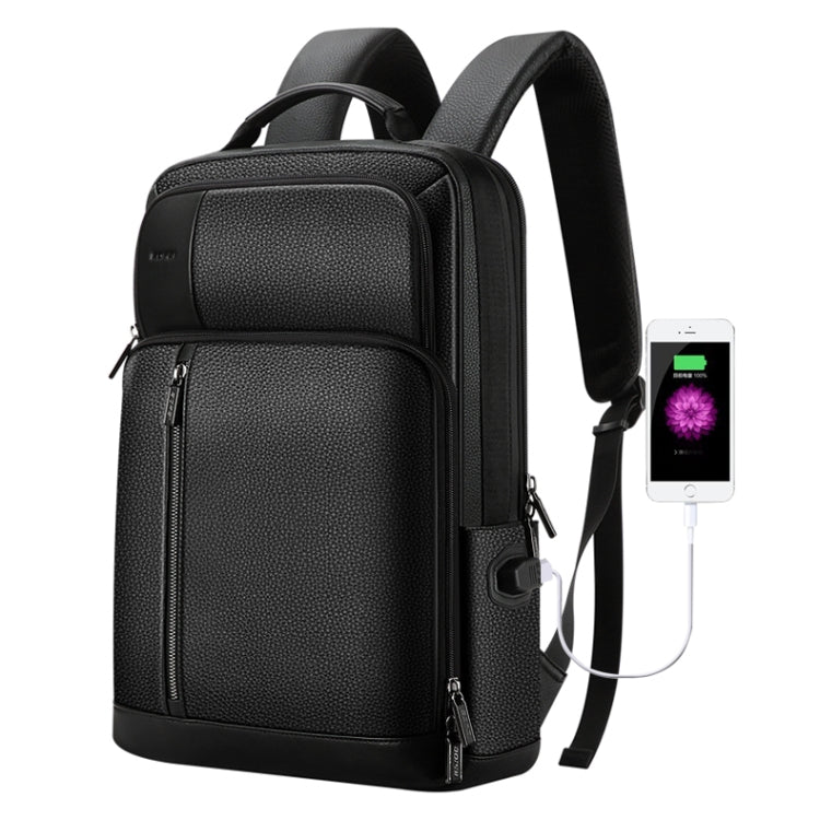 Bopai 851-036611 Large Capacity Top-grain leather Business Breathable Man Backpack, Size: 30x12x43cm, 851-036611