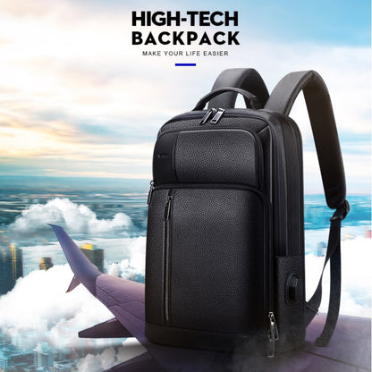 Bopai 851-036611 Large Capacity Top-grain leather Business Breathable Man Backpack, Size: 30x12x43cm, 851-036611