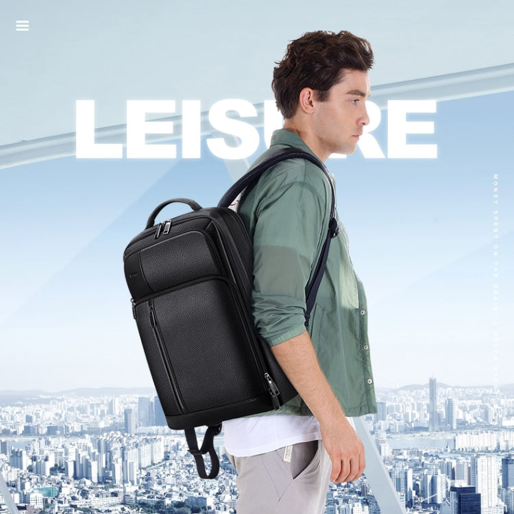 Bopai 851-036611 Large Capacity Top-grain leather Business Breathable Man Backpack, Size: 30x12x43cm, 851-036611