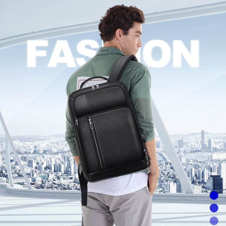 Bopai 851-036611 Large Capacity Top-grain leather Business Breathable Man Backpack, Size: 30x12x43cm, 851-036611