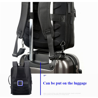 Bopai 751-006551 Large Capacity Business Casual Breathable Laptop Backpack with External USB Interface, Size: 30 x 12 x 44cm, 751-006551