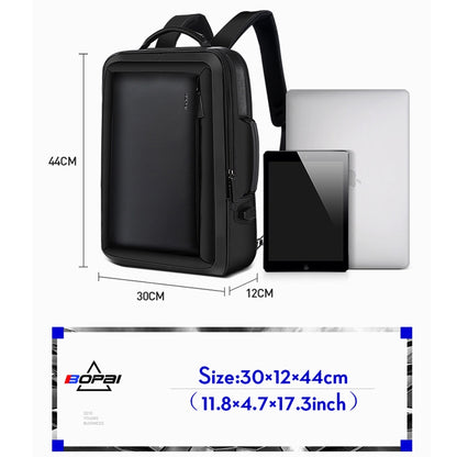 Bopai 751-006551 Large Capacity Business Casual Breathable Laptop Backpack with External USB Interface, Size: 30 x 12 x 44cm, 751-006551