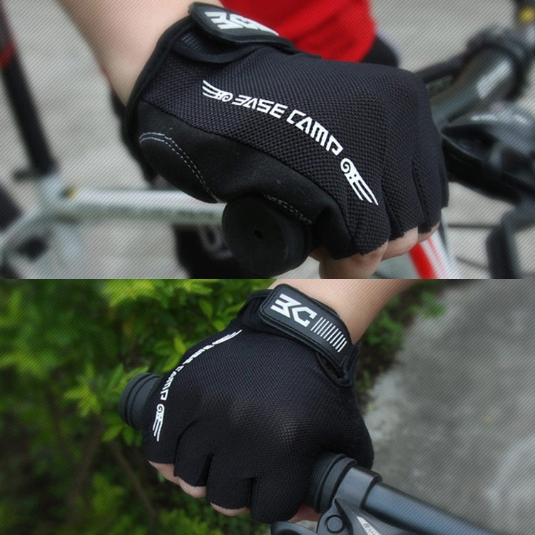 BaseCamp BC-204 Bicycle Half Finger Gloves Lycra Fabric Cycling Gloves, Size: S, Size: S