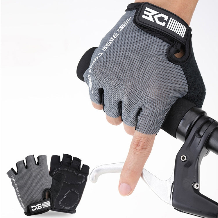 BaseCamp BC-204 Bicycle Half Finger Gloves Lycra Fabric Cycling Gloves, Size: S, Size: S