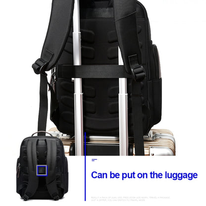 Bopai 751-007301 Business Anti-theft Waterproof Large Capacity Double Shoulder Bag,with USB Charging Port, Size: 28x19x42cm