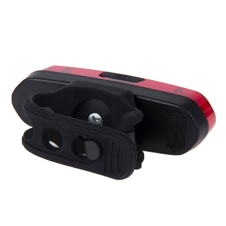 AQY-096 IPX4 Detachable USB Rechargeable Single Color LED Bike Taillight, White, (Red