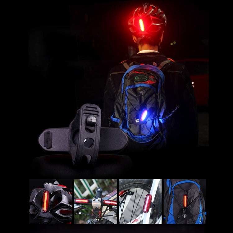 AQY-096 IPX4 Detachable USB Rechargeable Single Color LED Bike Taillight, White, (Red