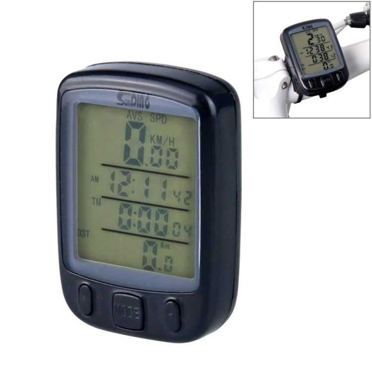 SUNDING 563A Bike Bicycle Waterproof Wired LCD Screen Luminous Mileage Speedometer Odometer, English Version, 563A(Black), 563A(Blue), 563A(Yellow)