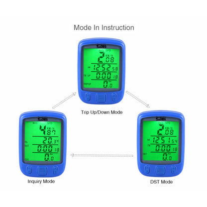 SUNDING 563A Bike Bicycle Waterproof Wired LCD Screen Luminous Mileage Speedometer Odometer, English Version, 563A(Black), 563A(Blue), 563A(Yellow)