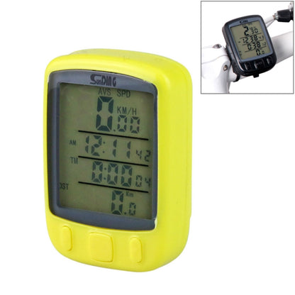 SUNDING 563A Bike Bicycle Waterproof Wired LCD Screen Luminous Mileage Speedometer Odometer, English Version, 563A(Black), 563A(Blue), 563A(Yellow)