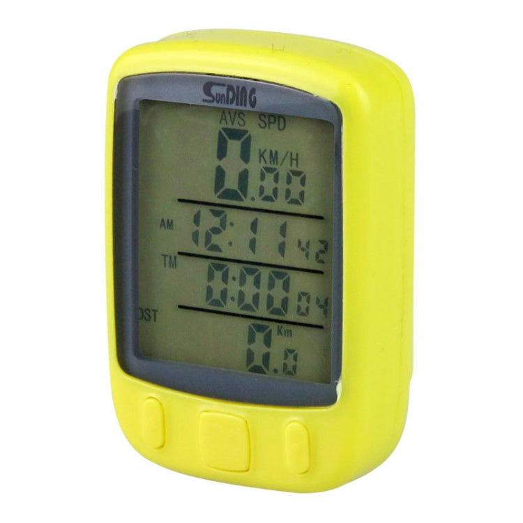 SUNDING 563C Bike Bicycle Waterproof Wireless LCD Screen Luminous Mileage Speedometer Odometer, English Version, 563C (Yellow), 563C(Black), 563C(Blue)