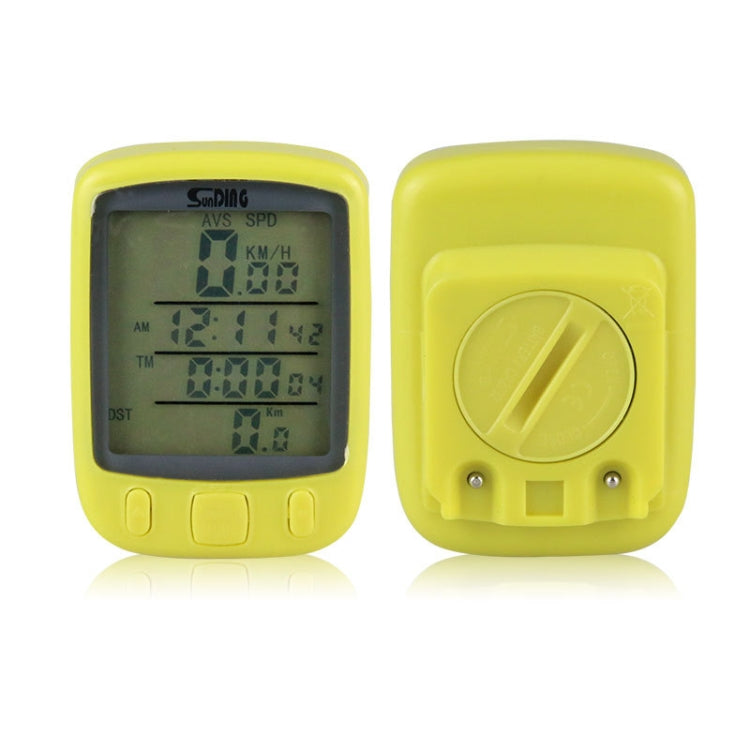 SUNDING 563C Bike Bicycle Waterproof Wireless LCD Screen Luminous Mileage Speedometer Odometer, English Version, 563C (Yellow), 563C(Black), 563C(Blue)