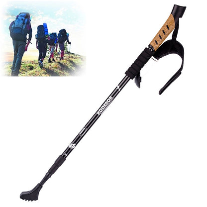 KODENOR Outdoor Mountaineering Portable Foldable Aluminium Alloy Straight Handle Alpenstocks Trekking Poles, Length : 66-135CM, Length : 66-135CM (Black), Length : 66-135CM (Blue), Length : 66-135CM (Red), Length : 66-135CM (Silver)