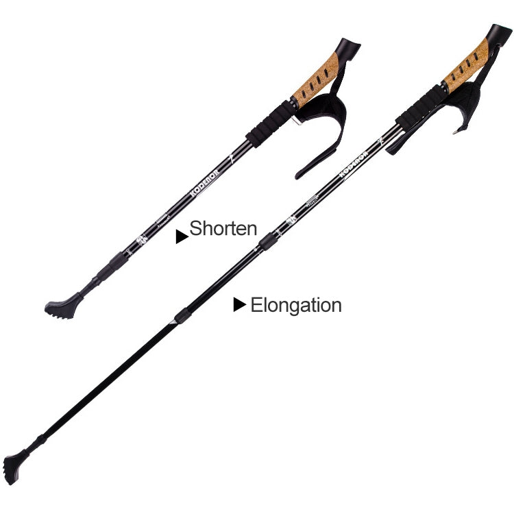 KODENOR Outdoor Mountaineering Portable Foldable Aluminium Alloy Straight Handle Alpenstocks Trekking Poles, Length : 66-135CM, Length : 66-135CM (Black), Length : 66-135CM (Blue), Length : 66-135CM (Red), Length : 66-135CM (Silver)