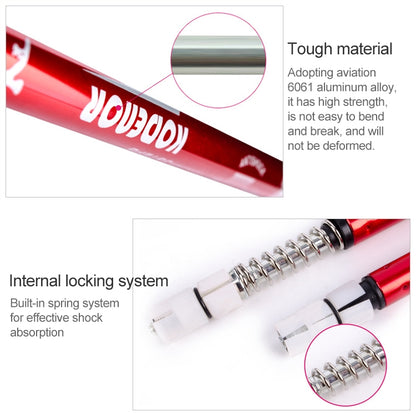 KODENOR Outdoor Mountaineering Portable Foldable Aluminium Alloy Straight Handle Alpenstocks Trekking Poles, Length : 66-135CM, Length : 66-135CM (Black), Length : 66-135CM (Blue), Length : 66-135CM (Red), Length : 66-135CM (Silver)