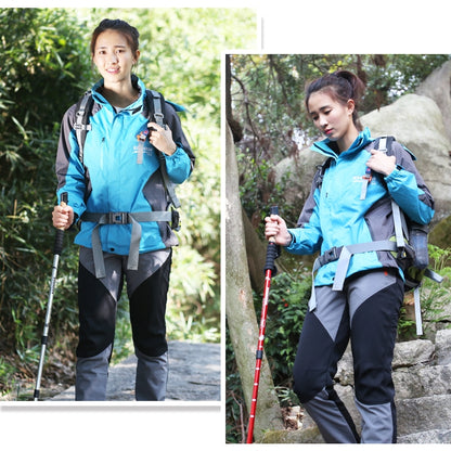 KODENOR Outdoor Mountaineering Portable Foldable Aluminium Alloy Straight Handle Alpenstocks Trekking Poles, Length : 66-135CM, Length : 66-135CM (Black), Length : 66-135CM (Blue), Length : 66-135CM (Red), Length : 66-135CM (Silver)