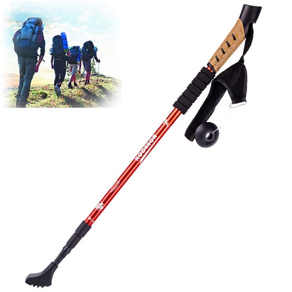 KODENOR Outdoor Mountaineering Portable Foldable Aluminium Alloy Straight Handle Alpenstocks Trekking Poles, Length : 66-135CM, Length : 66-135CM (Black), Length : 66-135CM (Blue), Length : 66-135CM (Red), Length : 66-135CM (Silver)