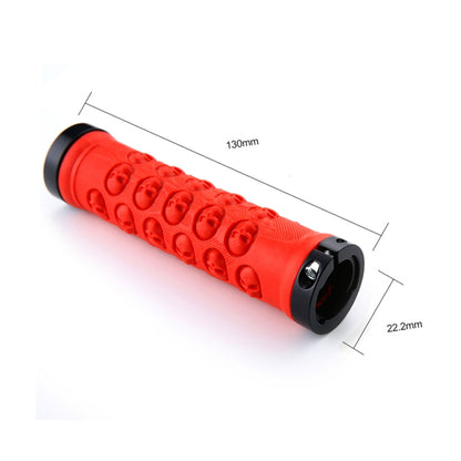1 Pair AG23 Skull Style Bicycle MTB Bike Lock-on Rubber Handlebar Grips, Skull Style