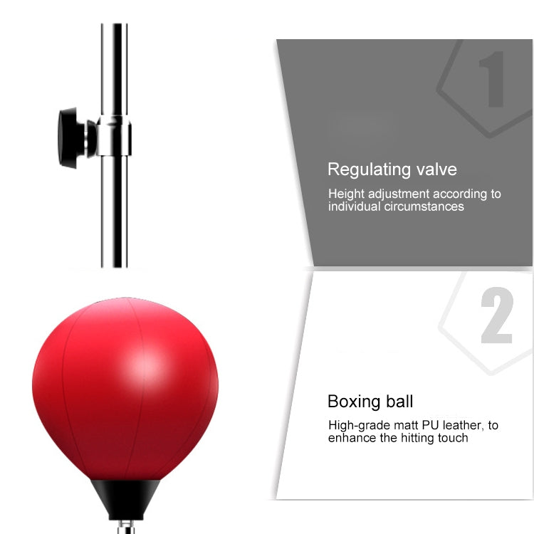 Adult Suction Cup Version Height Adjustable Vertical PU Leather Vent Ball Boxing Speed Ball Family Fitness Equipment with Gloves, with Gloves Black Red, with Gloves Red