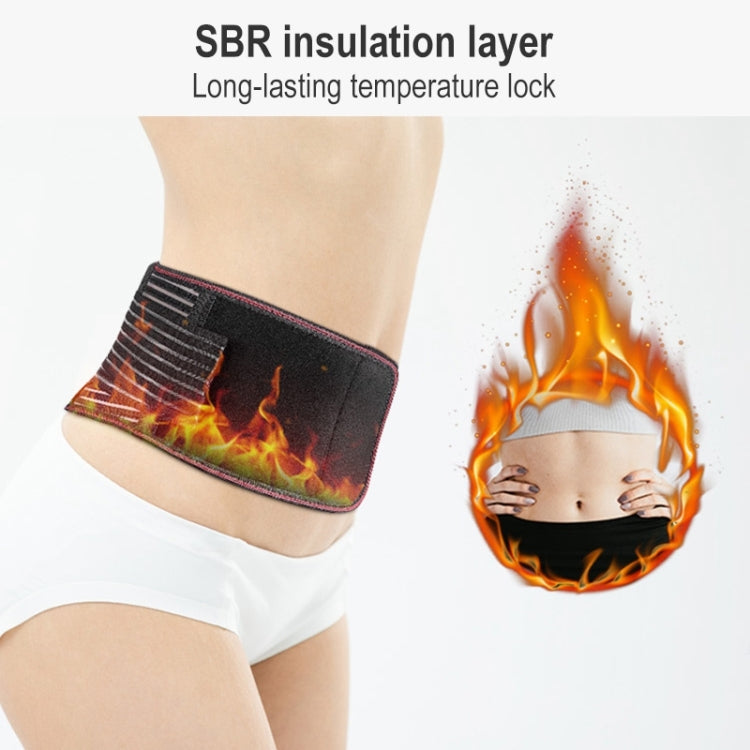 Double-sided Self-heating Waist Protector Keep Warm Breathable Lumbar Support, 008 (Black)