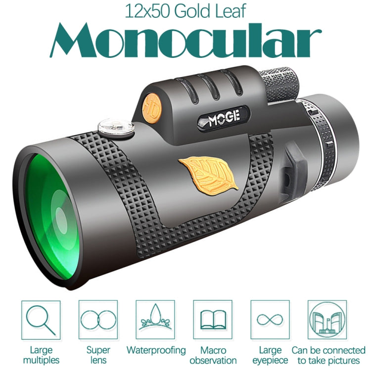Moge 12x50 Professional HD Monocular Night Vision Telescope With Tripod, Moge 12x50 With Tripod