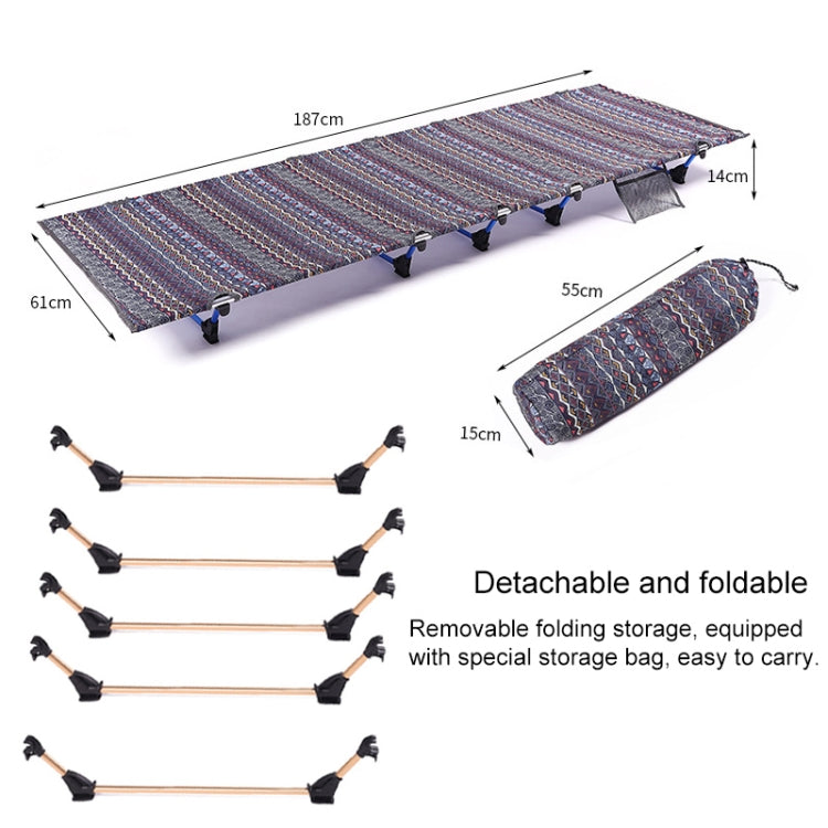 Outdoor Folding Camping Mat Single Bed Portable Aluminium Alloy Sleeping Bed, Size: 180x61x14cm
