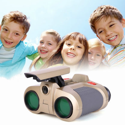 Children Night Vision Device 4X30 Binoculars with Lights Adjustable Focus Telescope, Green Film, 4X30, Green Film