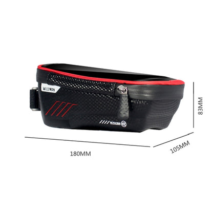 WILD MAN E2 Waterproof Front Bag MTB Mobile Phone Sets Bicycle Tube Bag Riding Accessories, E2 (Red), E2 (Black)