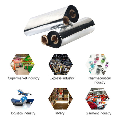 2 PCS Wear-resistant Mixed Wax-based Printer Coated Paper Barcode Ribbon, Size: 11cmx300m, Size: 11cmx300m