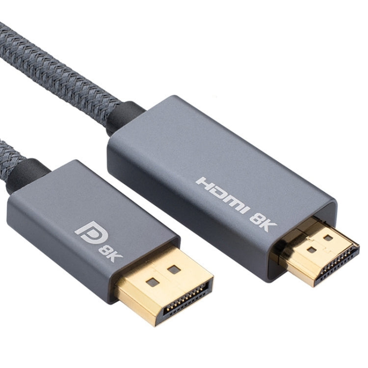DisplayPort Male to HDMI Male 8K 30Hz HD Braided Adapter Cable, Cable Length: 3m, 3m