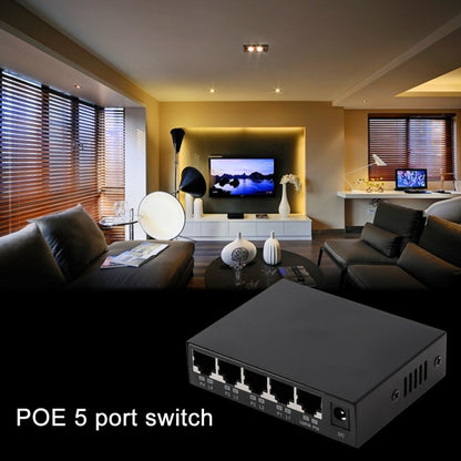 5 Ports 10/100Mbps POE Switch IEEE802.3af Power Over Ethernet Network Switch for IP Camera VoIP Phone AP Devices, 5 Ports Black