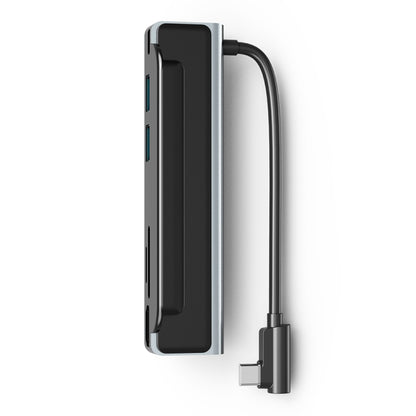 AD-065 6 in 1 USB-C / Type-C to 4K HDMI + SD / TF Card Slot + Type-C + 2 USB 3.0 Back Clip Style Multifunctional Docking Station HUB, 6 In 1 Back Clip Style