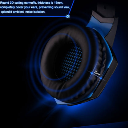 KOTION EACH G2000 Over-ear Game Gaming Headphone Headset Earphone Headband with Mic Stereo Bass LED Light for PC Gamer,Cable Length: About 2.2m(White + Red), G2000