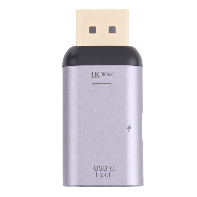 2 in 1 4K 60Hz DP Male to USB-C / Type-C Charging + USB-C / Type-C Female Adapter, DP