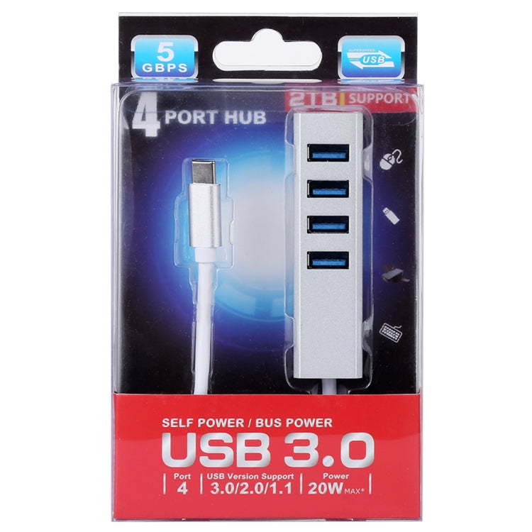 5Gbps Super Speed Self / Bus Power 4 Ports USB 3.0 to USB-C / Type-C HUB Converter, Type-C