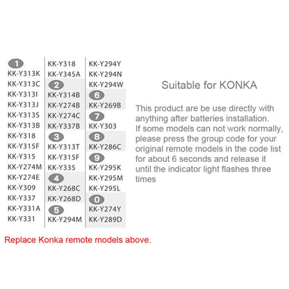 CHUNGHOP E-K906 Universal Remote Controller for KONKA LED TV / LCD TV / HDTV / 3DTV, for KONKA TV