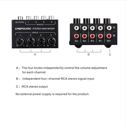 LINEPAUDIO B896 Four-channel Sassive Mixer