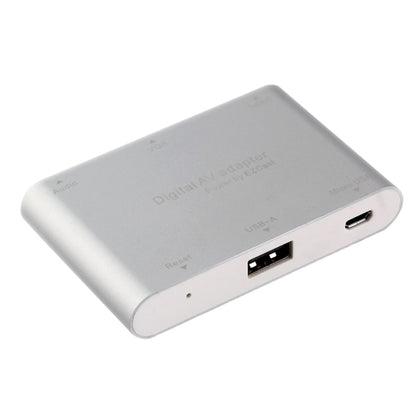 P27 Metal Cover Micro USB to HDMI + VGA HDTV Converter Digital AV Adapter, Power by EZCast, Support iOS / Android / Windows System