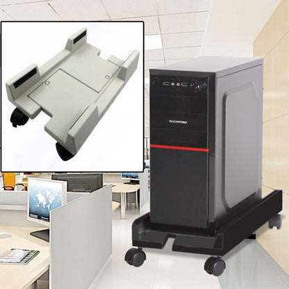 Computer Mainframe Host Adjustable Bracket  with Wheel, Size: S, H Type (Black), H Type (White)