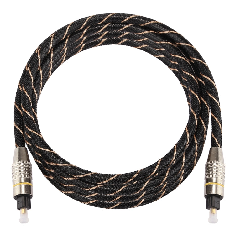 2m OD6.0mm Gold Plated Metal Head Woven Net Line Toslink Male to Male Digital Optical Audio Cable, Length: 2m