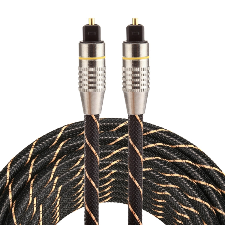 5m OD6.0mm Gold Plated Metal Head Woven Net Line Toslink Male to Male Digital Optical Audio Cable, Length: 5m